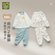 拉比 拉比兒童四季圓領(lǐng)服套裝純棉長(cháng)袖男女童2025秋冬季新款家居2套裝 數星星肩開(kāi)服套裝-寶石藍 2套裝 100 cm