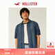 HOLLISTER25夏季度假雅痞沙灘古巴領(lǐng)條紋襯衫男裝KI325-5018 海軍藍條紋 S (175/92A)