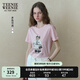 Teenie Weenie小熊T恤女2025年夏季新款大熊刺繡時尚休閑短袖圓領(lǐng)T恤上衣女 淺粉色 M
