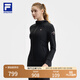 FILA 斐樂官方女士針織連帽外套2025夏新款健身運(yùn)動(dòng)基礎(chǔ)防曬上衣 深黑-BK L 170/88A/L