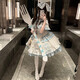 閃動(dòng)少女（SHANDONGSHAONV）藍白doll感少女甜美愛(ài)心斗篷JSK可愛(ài)打歌服套裝lolita洛麗塔 藍白色JSK+斗篷 均碼 XL