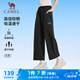 駱駝（CAMEL）防曬速干八分褲女寬松垂感闊腿運動褲 J25BR1L7053 幻影黑 XL
