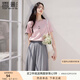 香影粉色t恤女裝短袖正肩2025夏季新款圓領(lǐng)卡通刺繡減齡上衣小衫 粉色 M 160/84A/95-110斤