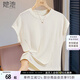 她池圓領(lǐng)T恤2025夏季新款女裝無(wú)袖套頭氣質(zhì)通勤修身簡(jiǎn)約上衣