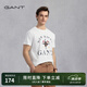 GANT/甘特【100%棉】夏季男潮流印花運(yùn)動(dòng)美式休閑圓領(lǐng)短袖重磅T恤 110白色 2XL