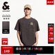杰克·瓊斯（JACK&JONES）男裝25年短袖T恤男士夏季100%純棉潮流高端重磅寬松個性字母半袖 E12褐色 常規(guī) M