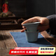 東道汝窯河南非遺公道杯茶漏 開片汝瓷功夫茶具陶瓷茶濾組尼龍過濾網(wǎng) 澄心茶漏2023款禮盒（天青色）