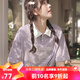 迪士尼（Disney）12-15歲女孩衣服女大童短袖T恤高初中學(xué)生夏裝少女POLO衫半袖上衣 紫色 165 S建議70-85斤)