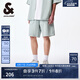 杰克·瓊斯（JACK&JONES）新款男士舒適彈力字母貼布休閑牛仔短褲男裝224343001 E42 中牛仔藍(lán) M （175)