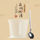 鈺銓龍門(mén) 玉潤冰清早餐杯 德化傳統中國白純手工高端陶瓷馬克杯牛奶咖啡杯 玉潤冰清早餐杯（杯碟+銀色勺）