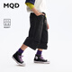 馬騎頓（MQD）【吸濕速干】MQD童裝男童闊腿褲2025夏裝新款兒童寬松七分休閑褲 黑色 130