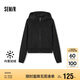 森馬（Semir）外套女短款插肩袖小個(gè)子潮2024冬季加絨緊身連帽夾克109724108015