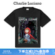 Charlie Luciano【汪蘇瀧同款】小紅帽印花新款T恤寬松cl情侶男女同款潮流上衣 黑色 XS 160