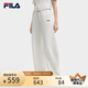 FILA 斐樂官方女裝針織長褲2025夏新款時尚簡約休閑寬松香蕉褲 云菇白-WT L 170/70A/L