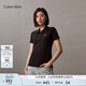 Calvin KleinJeans夏季女士休閑字母印花ck通勤純色修身短袖T恤POLO衫J223493 BEH-太空黑 S