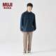 無印良品（MUJI）男式 法蘭絨 口袋襯衫 男士長袖襯衣外套格子厚款空調(diào)衫 AC10CC4A 深綠色格紋 M (170/92A)