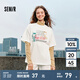 Semir[商場同款]史努比系列短袖T恤女中長款印花2024新款純棉秋裝 本白10102 170/92A/XL