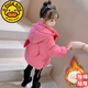 G.DUCKKIDS女童羽絨棉服寶寶冬裝加厚保暖2024新款棉衣小女孩時(shí)髦卡通外套潮 紅色 130 建議身高120-130cm6-7歲