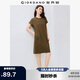 佐丹奴裙子女純棉純色半弧口袋圓領(lǐng)短袖T恤連衣裙女05465463