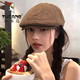 啄木鳥前進(jìn)帽子貝雷帽美式2025新款復(fù)古女棉麻時(shí)尚春夏畫家報(bào)童鴨舌帽男 主圖款咖色 M 54-58cm一般都能戴