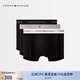 TOMMY HILFIGER【三條裝】男裝撞色循環(huán)提花舒適微彈貼身四角褲平角內(nèi)褲 灰色/黑色/白色0UC M