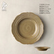 九土手工陶瓷日式精致餐盤(pán)好看盤(pán)子家用菜盤(pán)餐具漂亮甜點(diǎn)盤(pán)西餐盤(pán) 窯變黃餐盤(pán) 1個(gè) 21cm