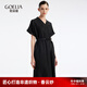 歌莉婭黑色桑蠶絲連衣裙夏裝女香云紗全真絲高級感裙子1B4L4K490 00B黑色 M