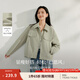 茵曼（INMAN）短款外套女休閑通勤抽繩2025秋季女裝新款長(zhǎng)袖寬松顯瘦夾克上衣 豆綠色 M