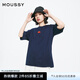 moussy x STUDIOWEAR 女裝新品涂鴉印花短袖T恤028HS490-1201 140藏青色 均碼