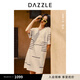 DAZZLE地素 邱天同款  連衣裙2024年早秋女裝條紋四季針織短裙 白色 M