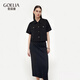 歌莉婭（GOELIA）歌莉婭 春季新品  牛仔工裝外套+吊帶背心+牛仔半裙1E2CAD13B 00B黑色 XXS