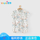 優(yōu)奇新生兒嬰兒衣服夏季爬服短袖寶寶連體衣薄款百天和尚服外出服