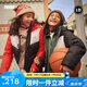 彪馬（PUMA）新款兒童羽絨服男童中長(zhǎng)款時(shí)尚潮流拼色保暖羽絨服外套 葡萄葉綠 128 cm