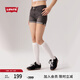 Levi's李維斯女士修身直筒簡約美式復(fù)古時(shí)尚隨搭煙灰色牛仔短褲 煙灰色 26