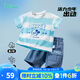 迪士尼寶寶（Disney Baby）男童米奇唐老鴨卡通短袖套裝短袖短褲時尚休閑套裝夏季新款 ZD2DT049藍(lán)條 120
