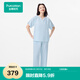 全棉時(shí)代【趙麗穎同款】女士睡衣空氣褶皺紗家居服套裝 純凈藍(lán) XL(170)