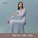 【可機(jī)洗黃金羊毛】OVV2022秋冬新款女裝經(jīng)典羅紋長袖針織羊毛開衫 紫灰B8 M