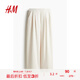 H&M女裝休閑褲2025氣質(zhì)簡約高腰寬松直筒通勤商務(wù)西褲長褲1264877 奶油色 S 160/72