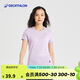 迪卡儂運(yùn)動(dòng)戶外速干衣女健身跑步短袖QUMM女款-淺紫色XL-2497701