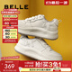 百麗（Belle）撞色板鞋女商場(chǎng)同款厚底增高星星板鞋B7Q1DCM4 米白色 38 (240mm)