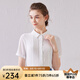 經(jīng)典故事（JANE STORY）寬松氣質(zhì)雪紡衫夏季2025新款高端白色雪紡襯衫收腰短袖襯衣女上衣 S02 L