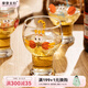 摩登主婦原創(chuàng)啤酒杯個(gè)性豬豬玻璃杯女生可愛家用牛奶果汁飲料杯子 卡通玻璃杯-老虎 450ml