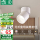 雷士（NVC）LED筒燈客廳可折疊旋轉(zhuǎn)免開孔明裝天花燈筒射一體鋁材9瓦白色暖白
