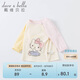 davebellHello Kitty聯(lián)名戴維貝拉女童T恤兒童上衣嬰兒寶寶童裝春秋裝DBM19594米白100cm