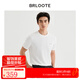 巴魯特（Brloote）肌理感上衣莫代爾夏季男士彈力繡花短袖T恤衫夏 白色 175/96A