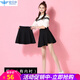歐貝汐黑色半身裙女春夏季春秋冬裝學(xué)生百褶裙高腰女式a字蓬蓬小短裙子 黑色(有內(nèi)襯) M