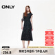 ONLY2025春季新款復(fù)古做舊水洗彈力修身長裙連衣裙女|125161018 H1Z黑色 M