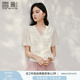 香影法式v領(lǐng)拼接針織衫女2025夏季新款正肩泡泡袖開(kāi)衫米白色上衣 米白 M 160/84A/95-110斤