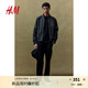 H&M男裝夾克2025秋季新款輕便立領(lǐng)尼龍飛行員拉鏈休閑外套1262261 深灰色 L 175/108