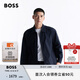 BOSS博斯【七夕節(jié)禮物】男士2025年春季新款彈力棉質(zhì)寬松版型外套襯衫 404-深藍(lán)色 M